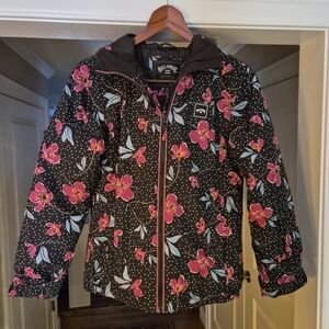 Billabong Girl's Sula 10K Mid Weight Jacket, Black / Floral, Size 12Y